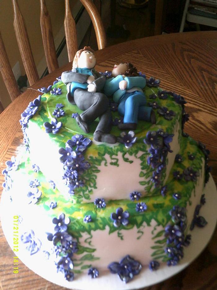 Twilight Theme cake Bella and Edward:)