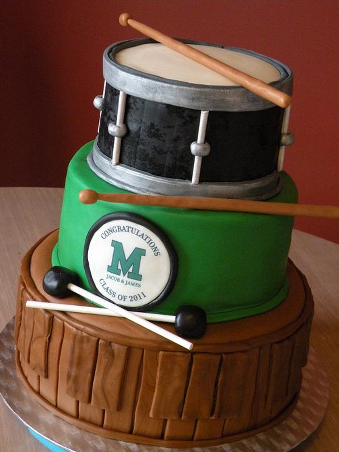 "band" theme graduation cake