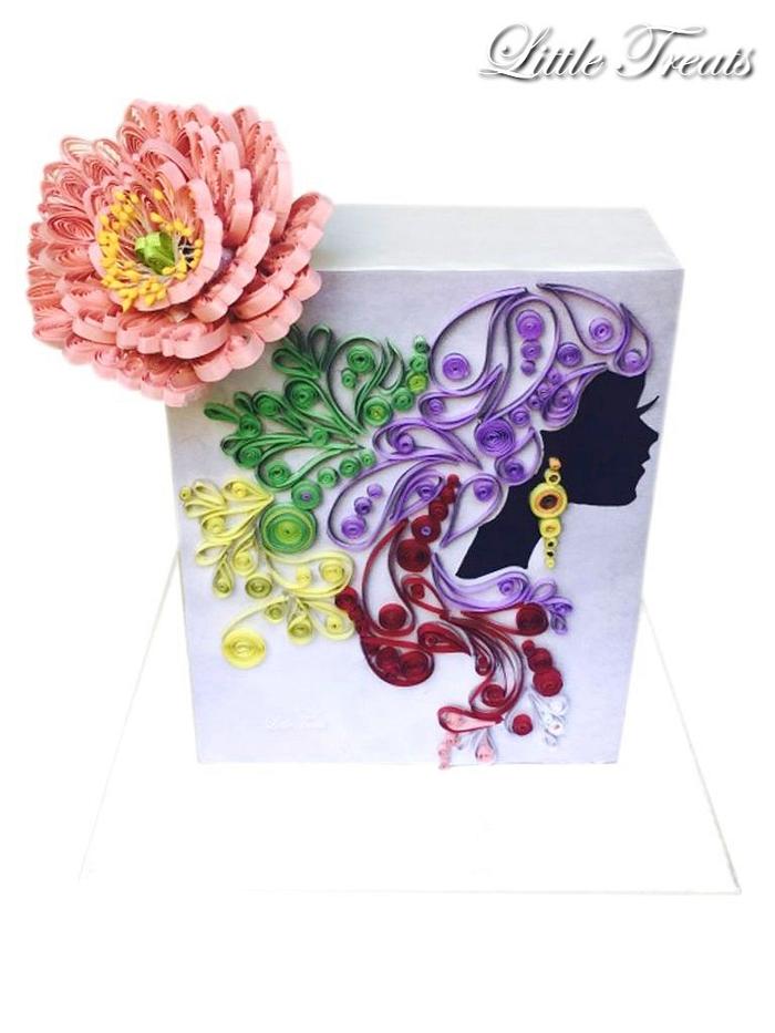 Wafer Paper Quilling Cake !