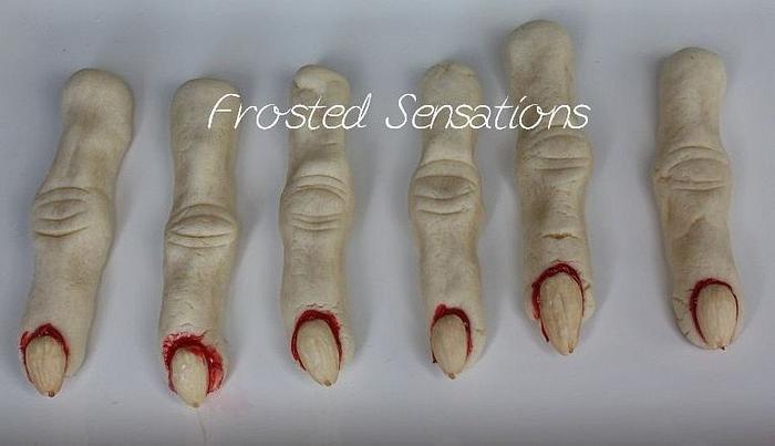 bloody witch finger cookies