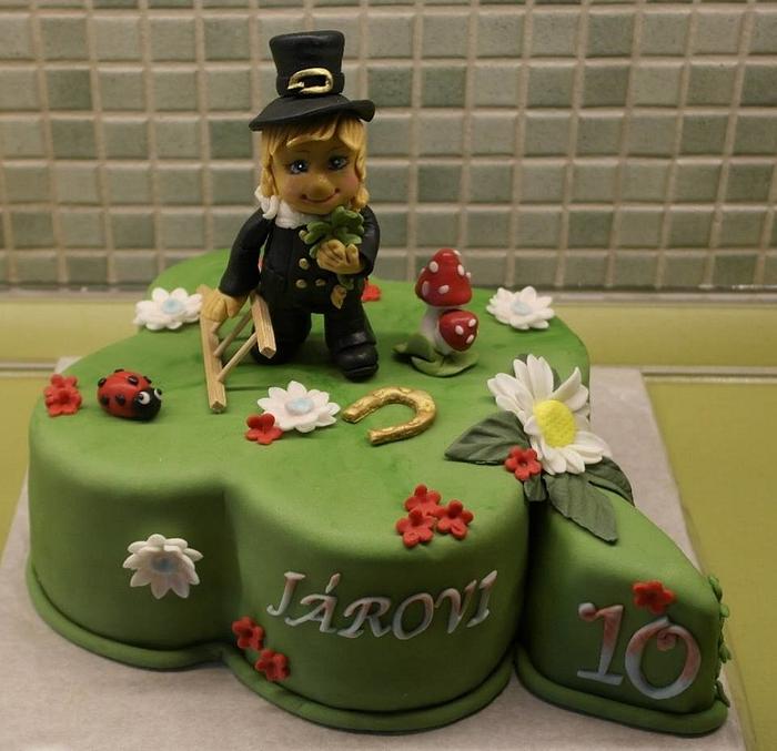 a cake with a chimney 