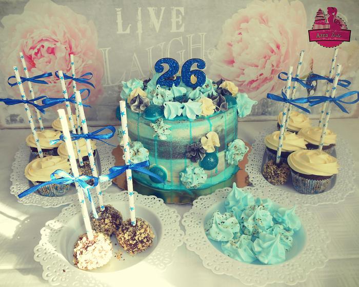 Blue butercream cake