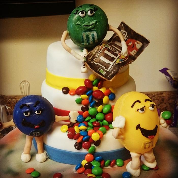 M&M Birthday cake