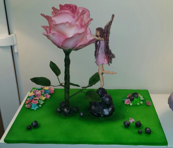 All Things Nice Collaboration.  Large rose and fairy cake 