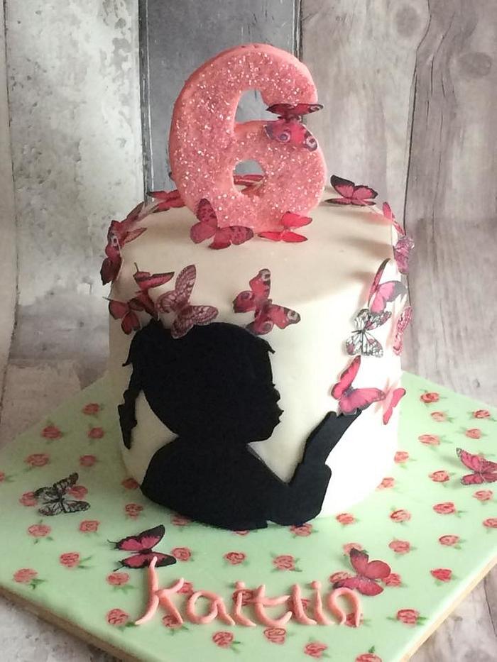 silhouette butterfly cake 