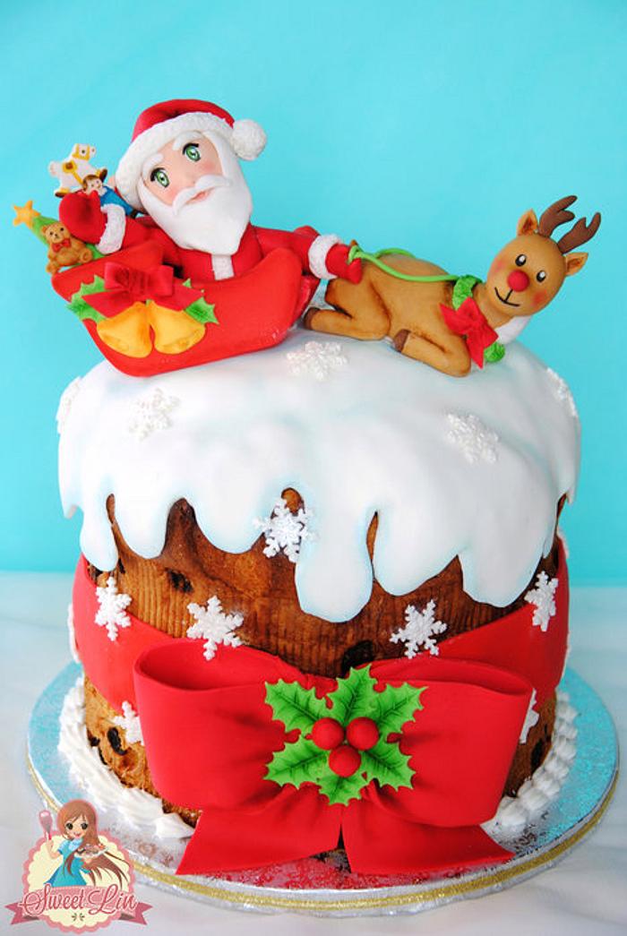Christmas Panettone - Decorated Cake by SweetLin - CakesDecor