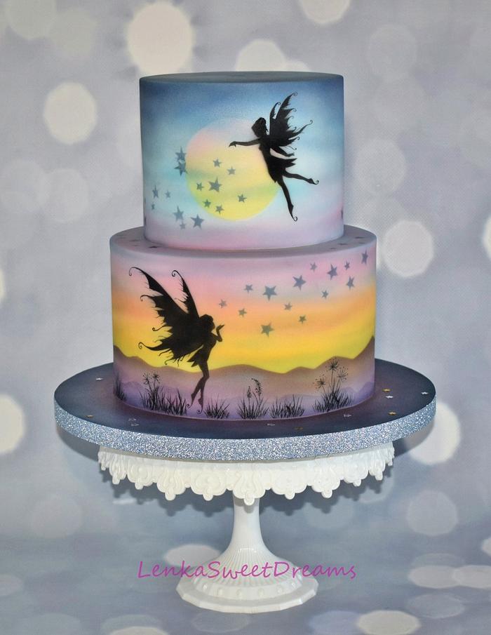 Fairy Fantasy Silhouette cake .
