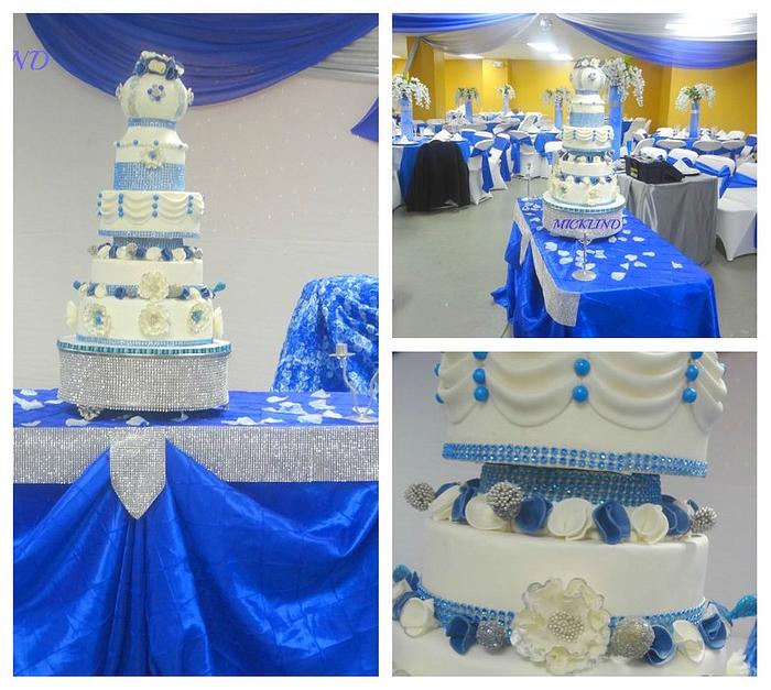 A ROYAL BLUE WEDDING CAKE