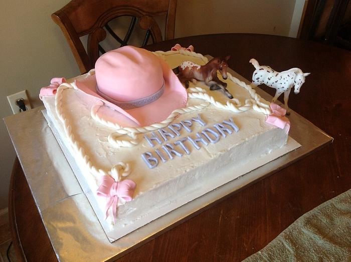 cow girl hat cake