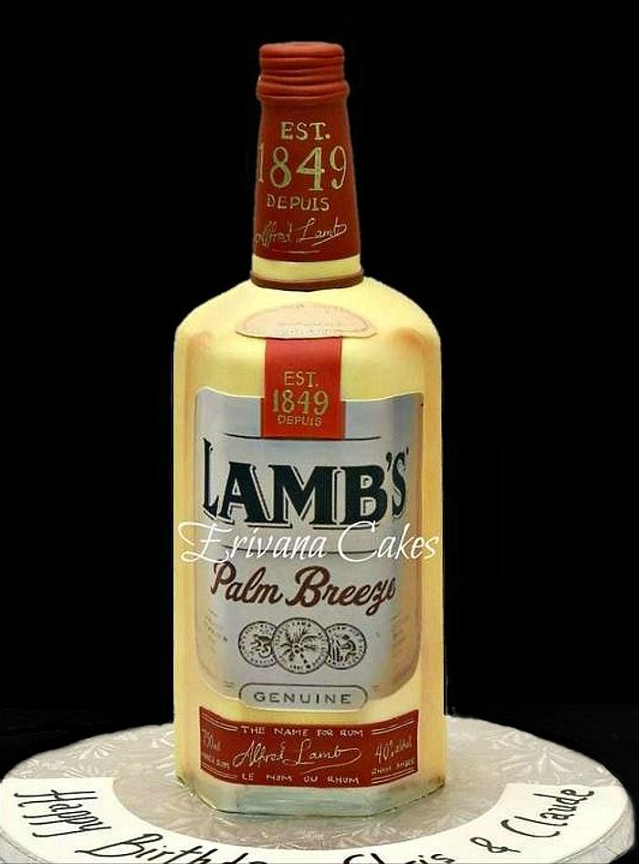 3d Lamb's Rum Bottle cake