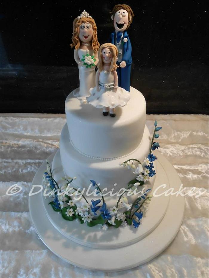 Springtime bluebell wedding cake 