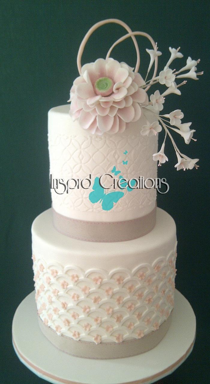Pale palette wedding cake