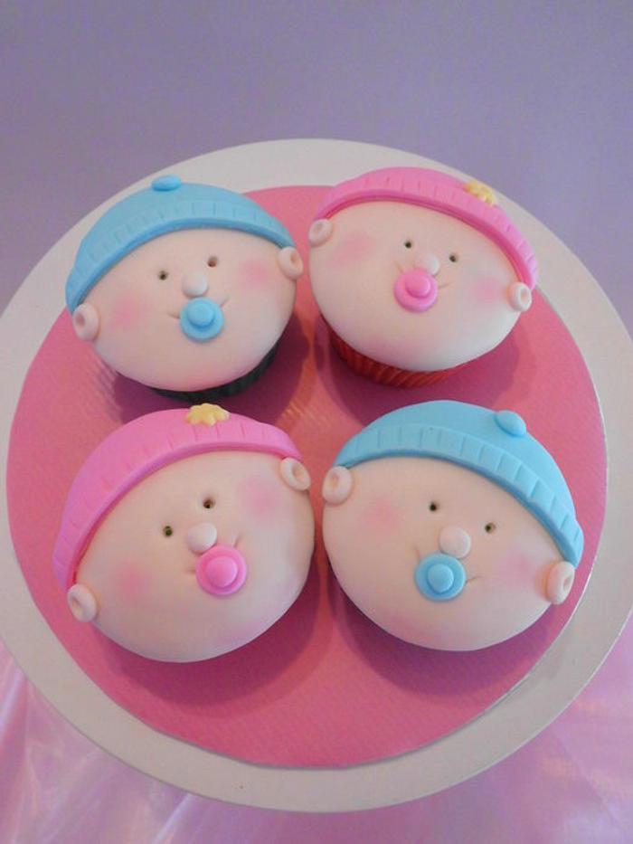 Variety of Baby Shower Cupcakes
