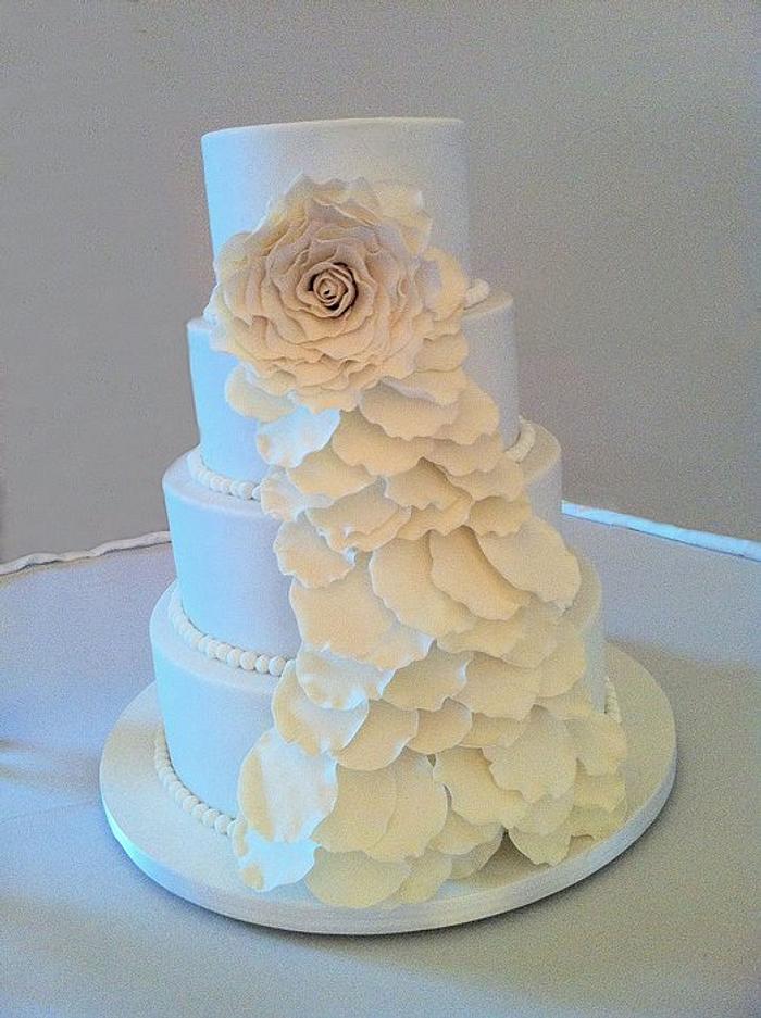 Cascading Rose Tiered Cake
