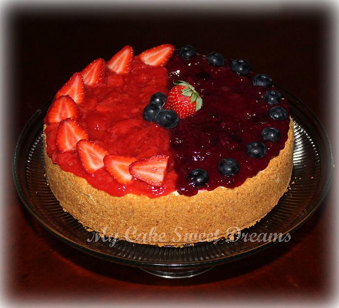 NY Strawberry Blueberry Cheesecake