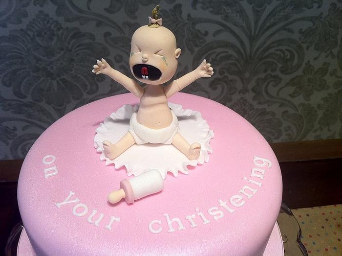 Crying Baby Christening Cake