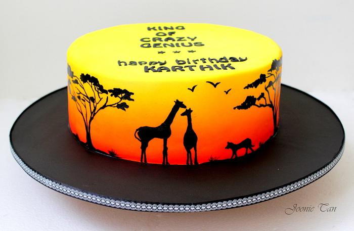 Handpainted Safari Cake