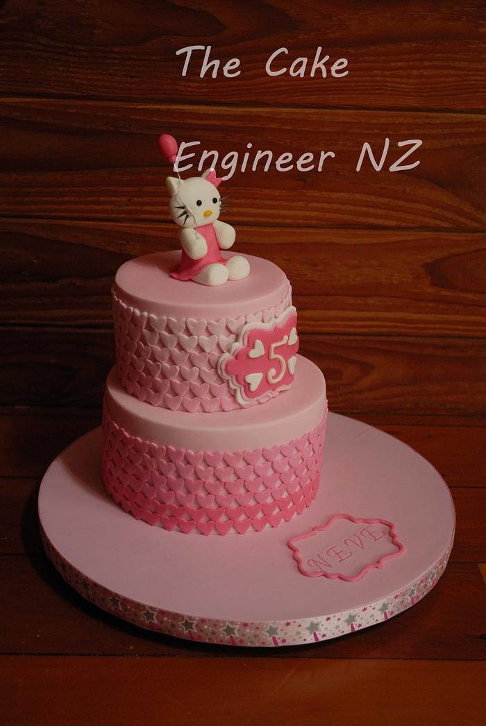 Hello Kitty pink heart cake