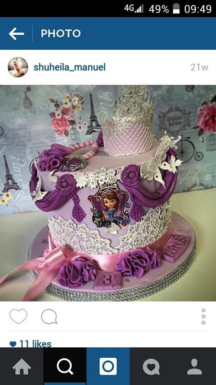 Sofia themed cake 