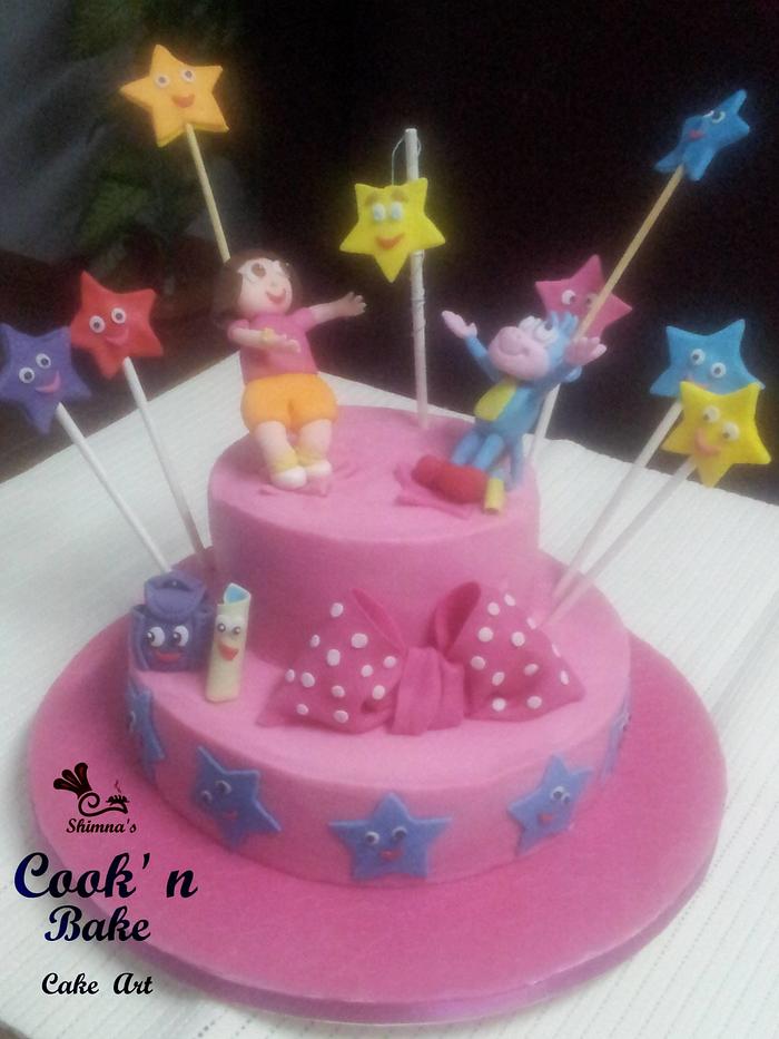 Dora themed cake..