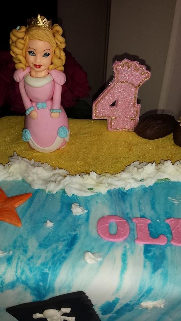 Princess & pirate cake