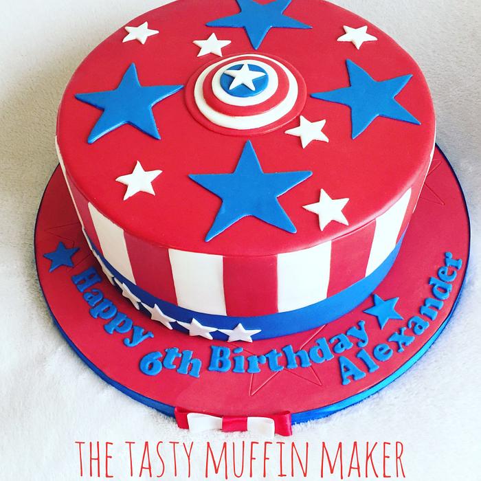 Simple captain America cake