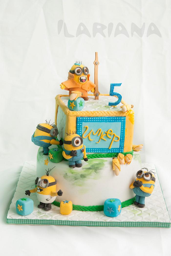 Minions attacked the cake ....