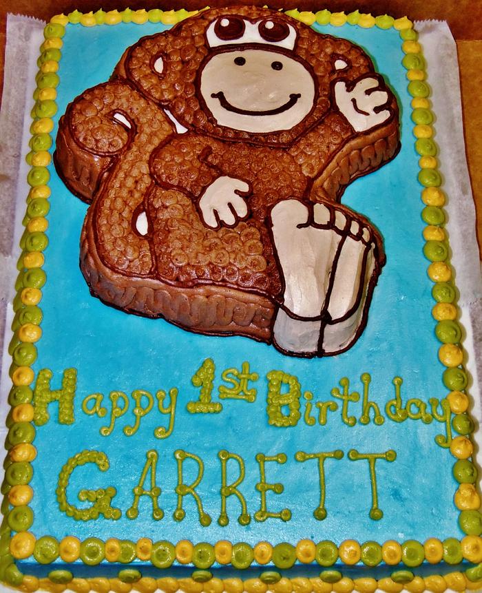 monkey cake in buttercream