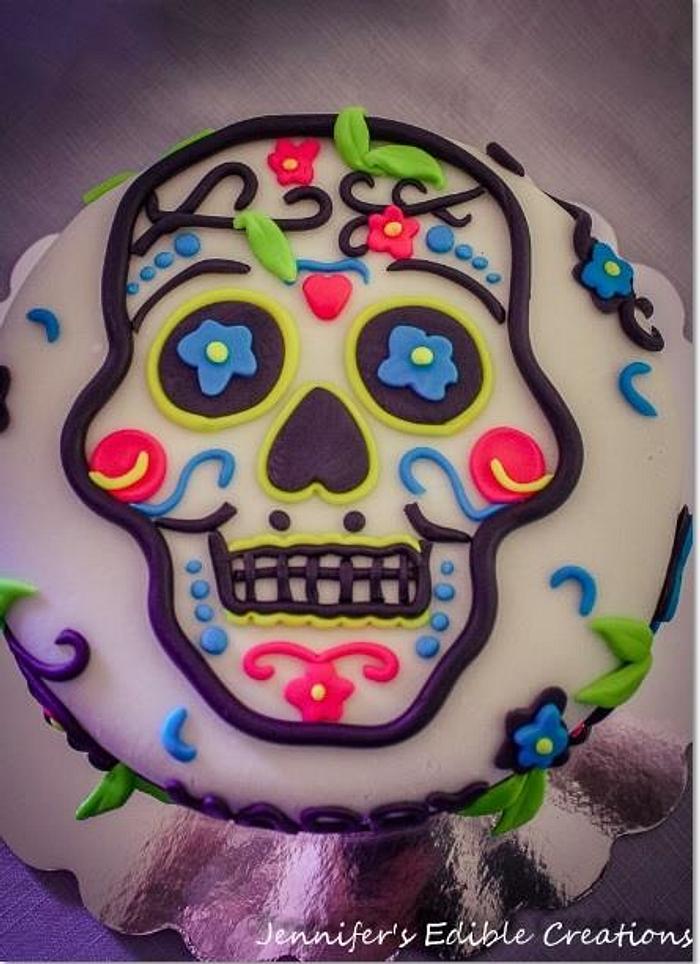 Día de los Muertos Skull Birthday Cake