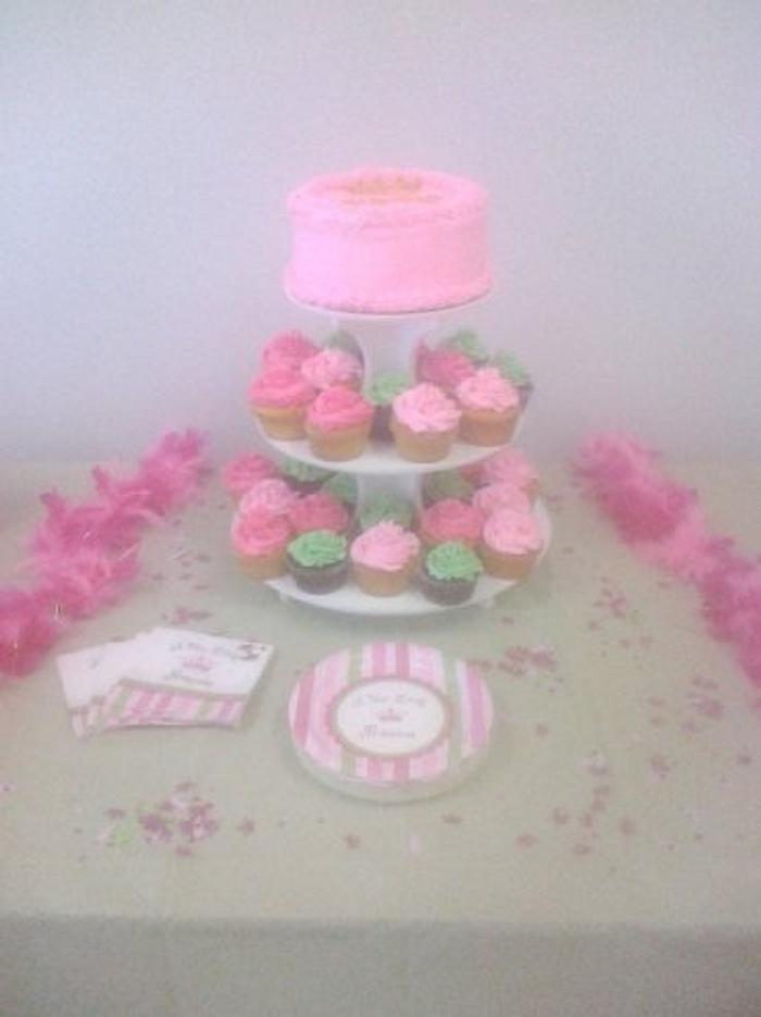Baby Shower Cake and Cupcakes