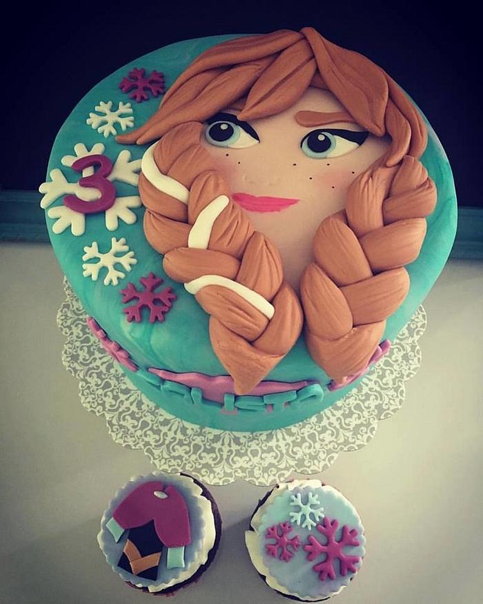 Anna Frozen Cake & Cupcakes