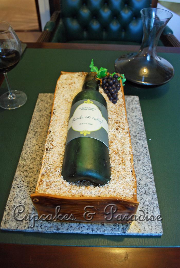 Wine Bottle Birthday Cake