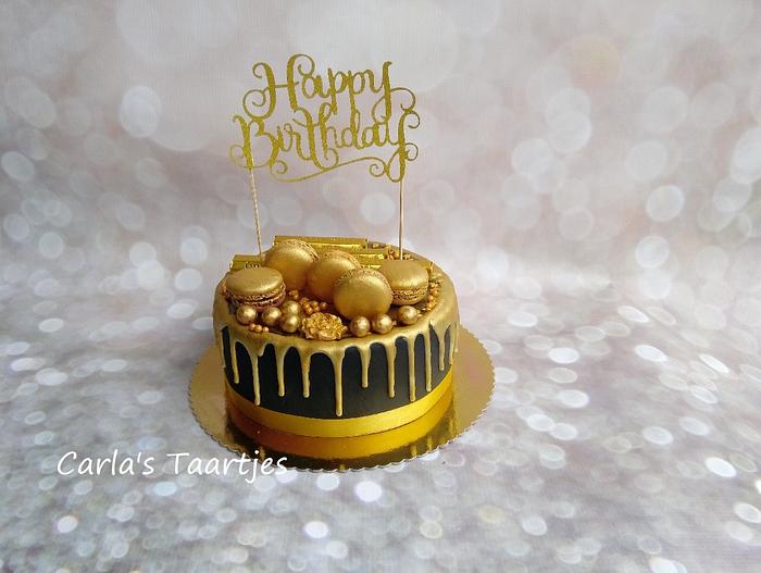 drip cake black-gold