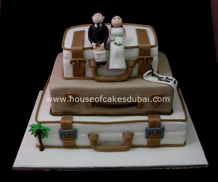 Suitcases wedding cake