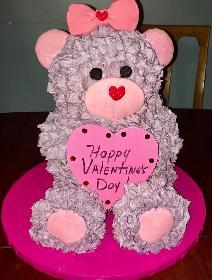 Valentine's Day Teddy Bear Cake