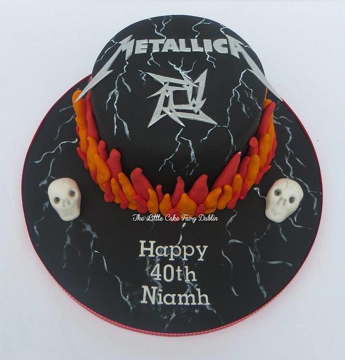 Metallica 40th birthday cake and cupcakes