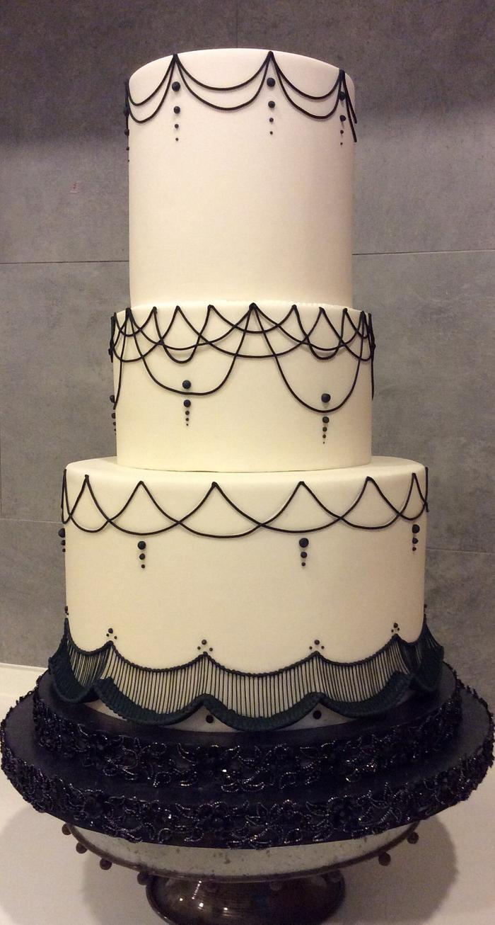 Black & White Wedding cake 