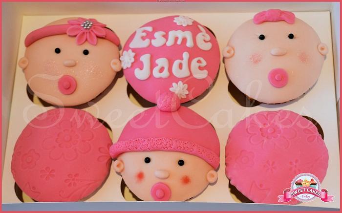 Baby Girl Face Cupcakes