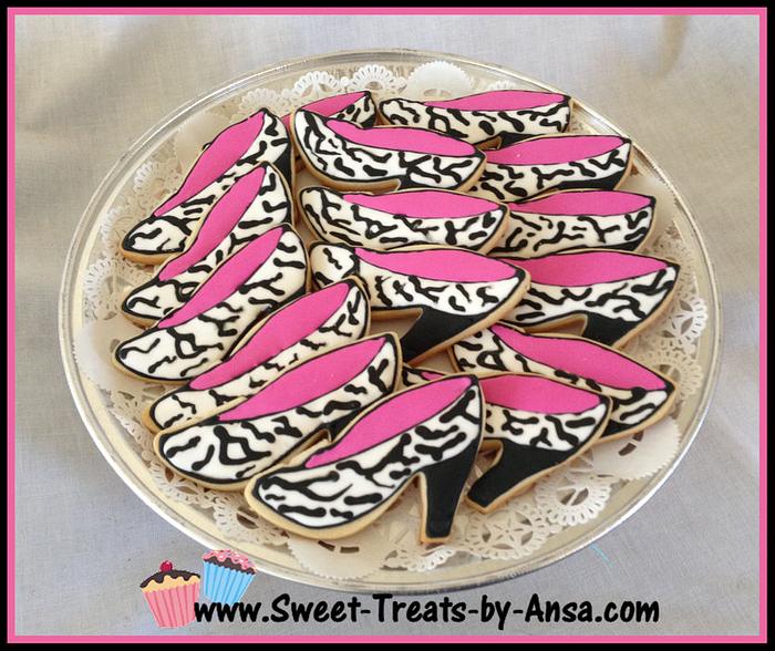 Zebra Shoe Cookies