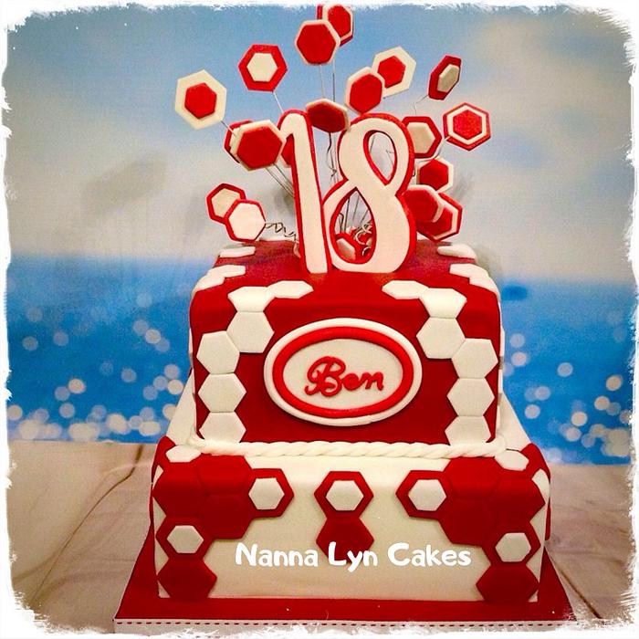 Geometric 18th Birthday Cake