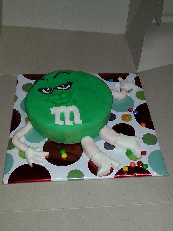 Green M&M cake