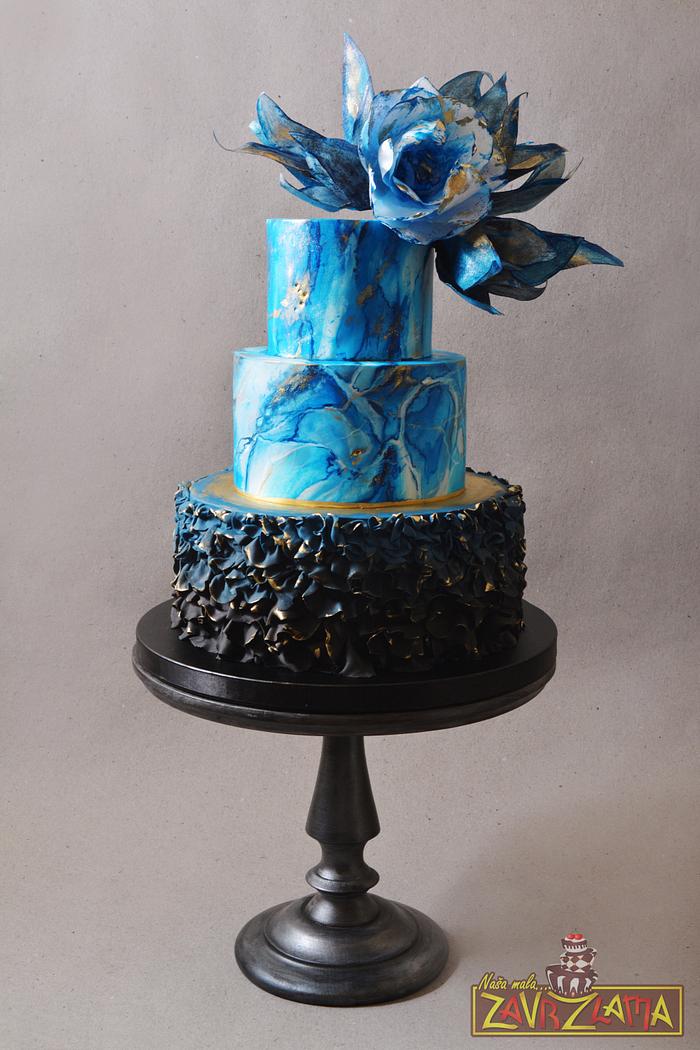 Lapis Lazuli Wedding Cake
