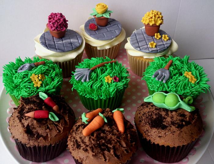 Gardening themed cupcakes