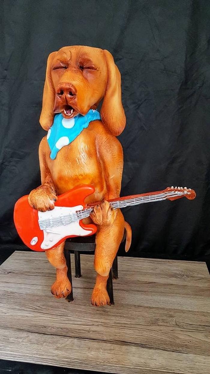 Dog with Guitar
