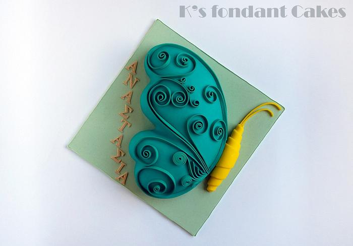 Quilled Butterfly Cake