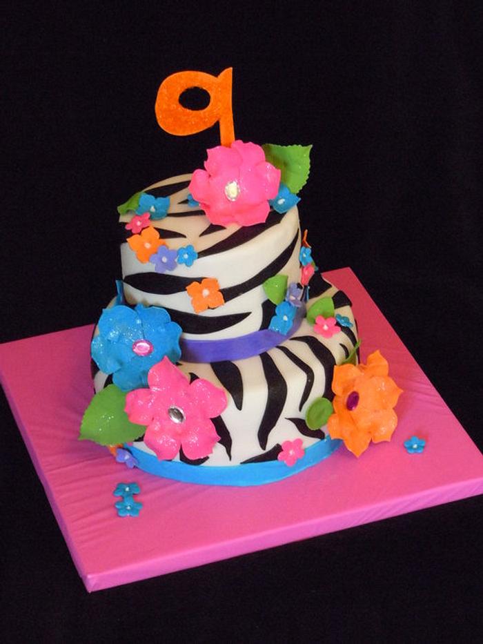 Tropical Zebra Cake