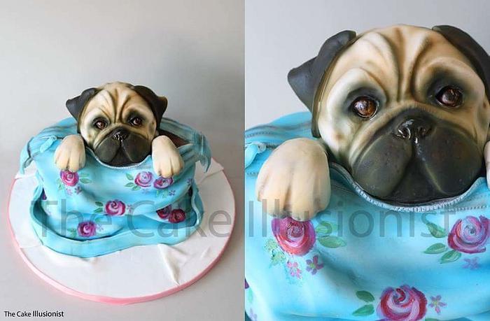 Pug In A Bag cake 