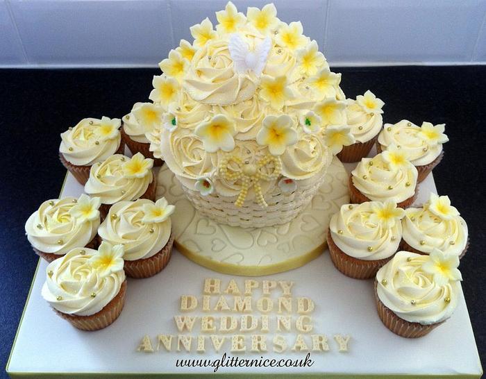 Diamond Wedding Giant Cupcake