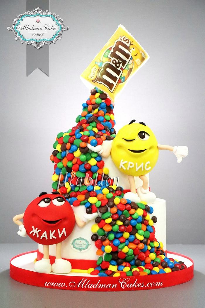 M & M’s Brother and Sister Birthday Cake