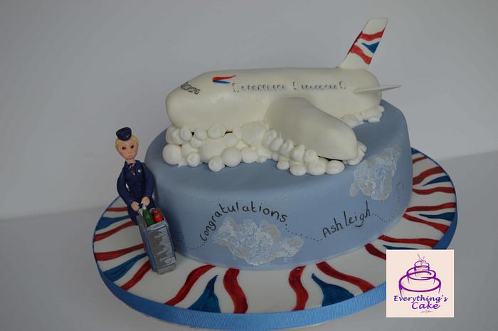Aeroplane and cabin crew cake